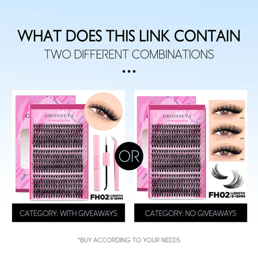 Pretty Pop DIY Lash Kit – Full Set with Bond & Seal, Natural Cluster Lashes (Mix Lengths, At-Home Extensions)