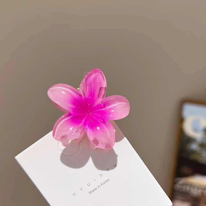 6Pcs Hawaiian Gradient Hair Clips Flower