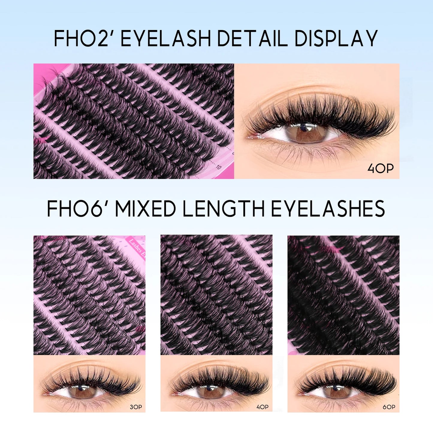 Pretty Pop DIY Lash Kit – Full Set with Bond & Seal, Natural Cluster Lashes (Mix Lengths, At-Home Extensions)
